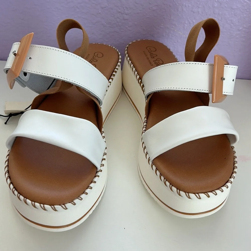 Leather slides made in Italy